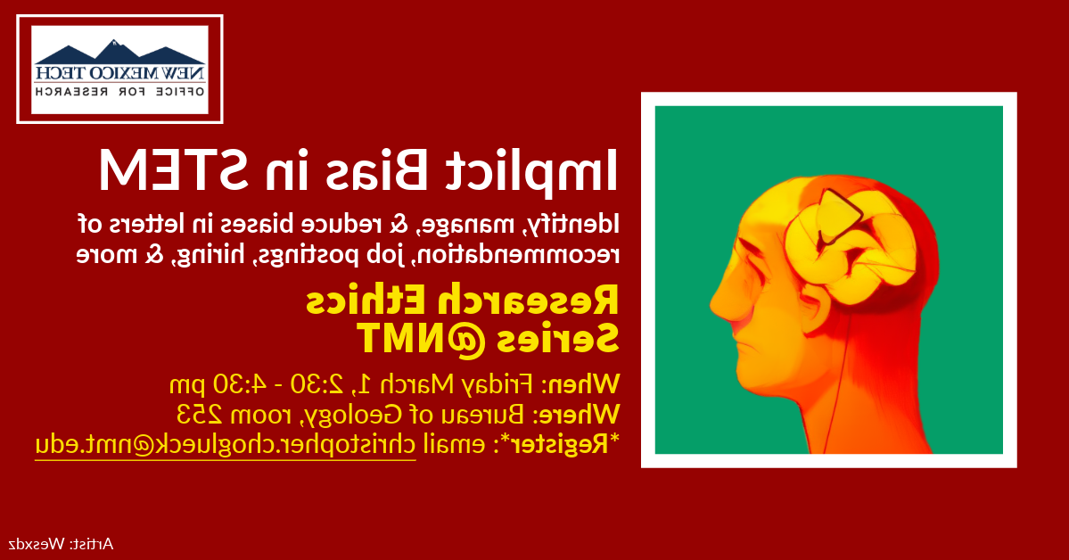 Poster for Implict Bias in STEM Workshop, 3/1, details below